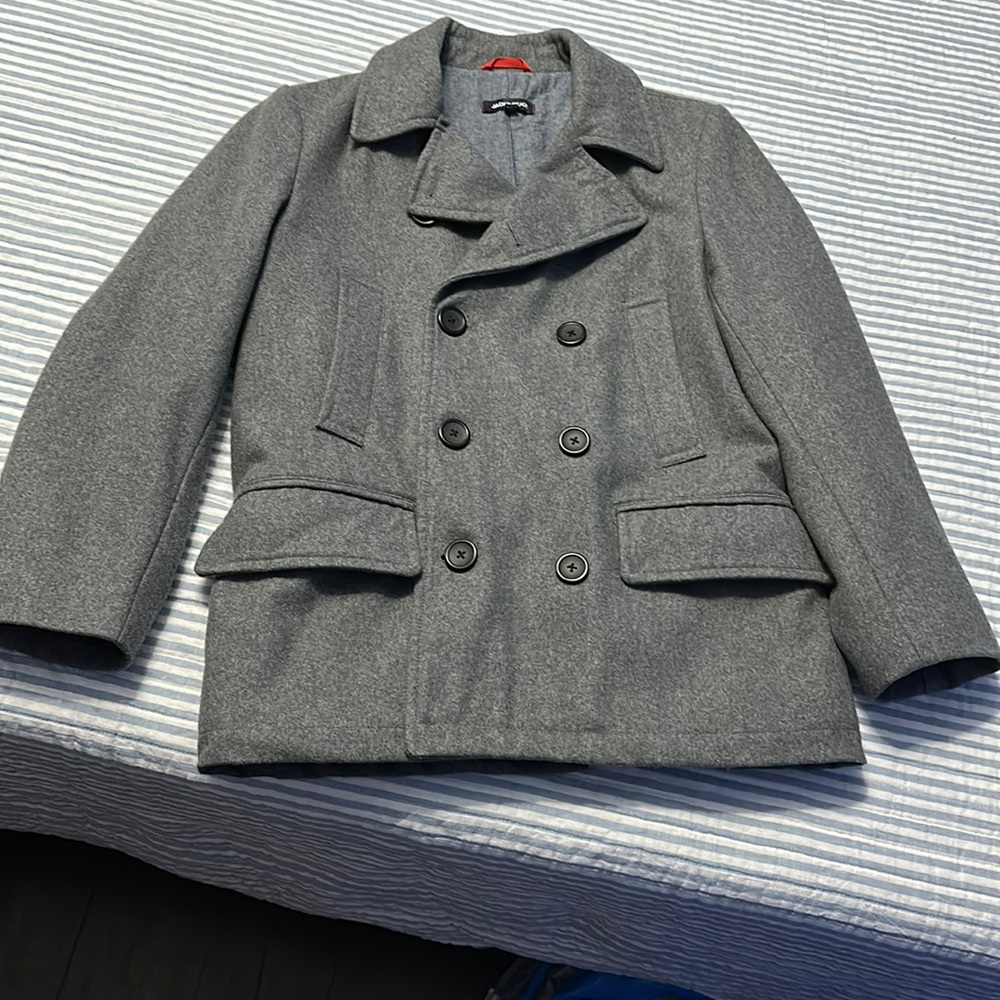 Jackthreads Brand Grey Wool Peacoat Men’s Medium